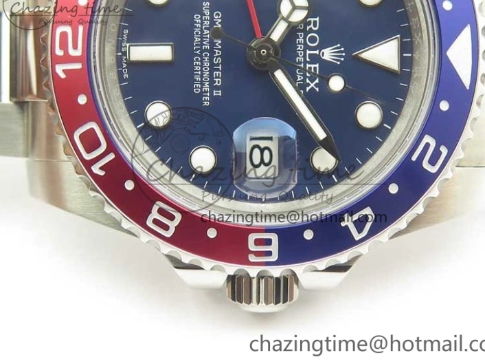 MiroTime 0519 GMT Master II 116719 BLRO GMF 904L Steel Edition Blue Dial on Bracelet A Sporty 3385